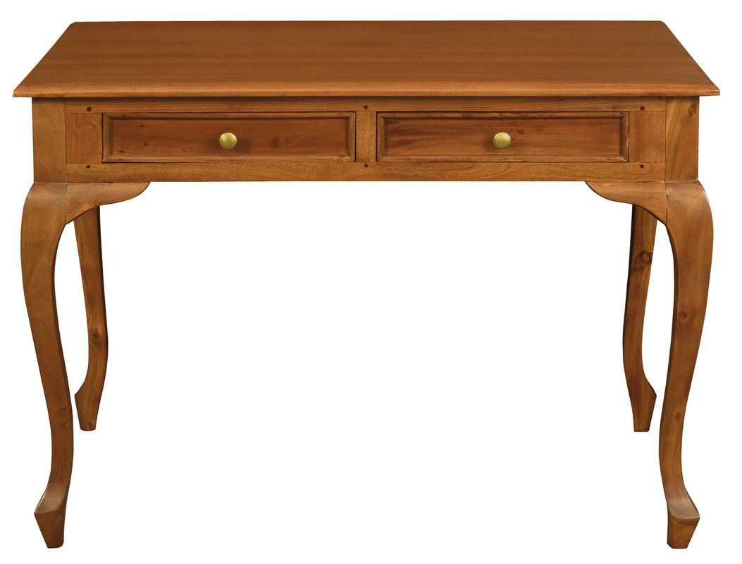 Queen Anne 2 Drawer Desk (Light Pecan) V199-DK002QALP