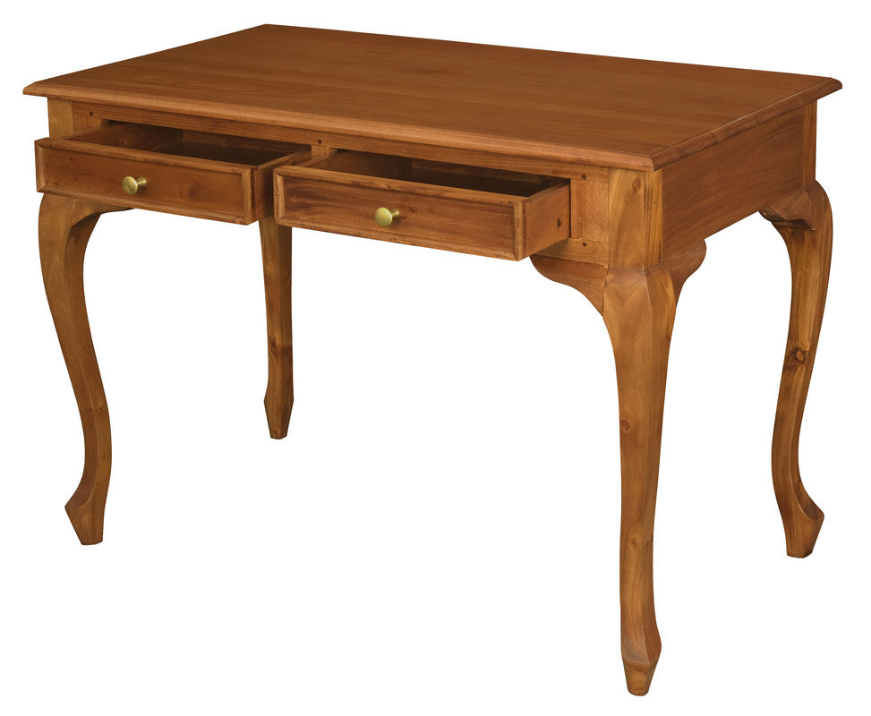 Queen Anne 2 Drawer Desk (Light Pecan) V199-DK002QALP
