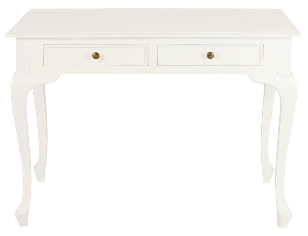 Queen Anne 2 Drawer Desk (White) V199-DK002QAWH