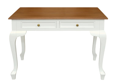 Queen Anne 2 Drawer Desk (White Caramel) V199-DK002QAWR