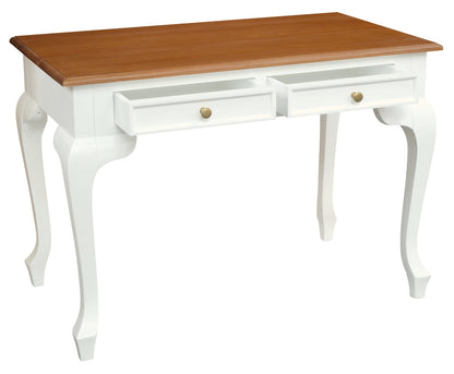 Queen Anne 2 Drawer Desk (White Caramel) V199-DK002QAWR