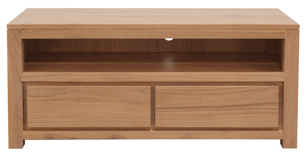 Amsterdam 2 Drawer Solid White Cedar Wood Entertainment Unit (Natural) V199-EU002TAMDNI