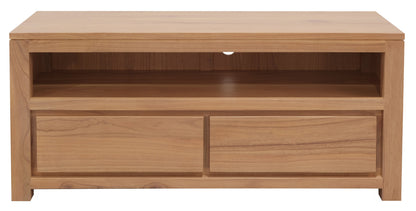 Amsterdam 2 Drawer Solid White Cedar Wood Entertainment Unit (Natural) V199-EU002TAMDNI