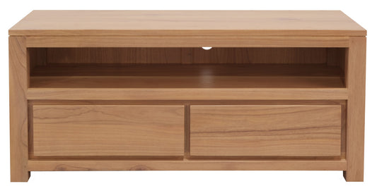 Amsterdam 2 Drawer Solid White Cedar Wood Entertainment Unit (Natural) V199-EU002TAMDNI