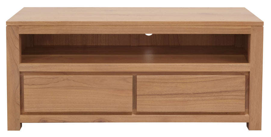 Amsterdam 2 Drawer Solid White Cedar Wood Entertainment Unit (Natural) V199-EU002TAMDNI