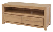 Amsterdam 2 Drawer Solid White Cedar Wood Entertainment Unit (Natural) V199-EU002TAMDNI