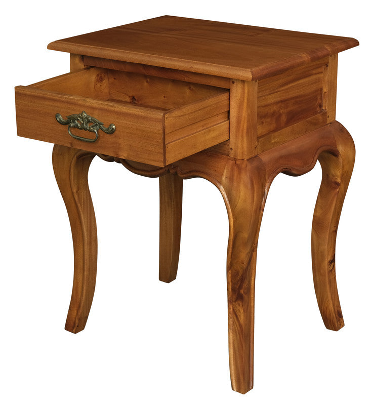 French Provincial 1 Drawer Lamp Table (Light Pecan) V199-LT001FPLP