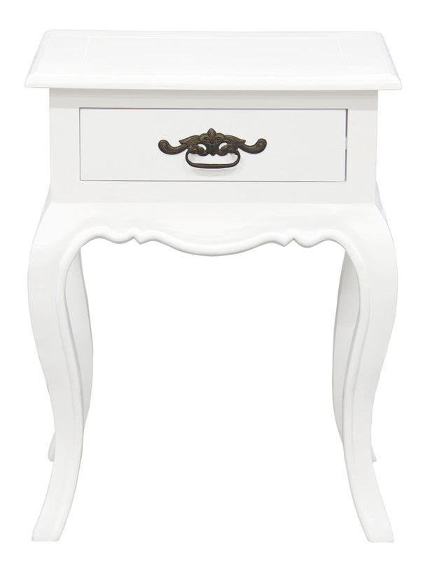 French Provincial 1 Drawer Lamp Table (White) V199-LT001FPWH