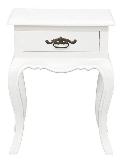 French Provincial 1 Drawer Lamp Table (White) V199-LT001FPWH