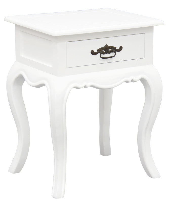 French Provincial 1 Drawer Lamp Table (White) V199-LT001FPWH
