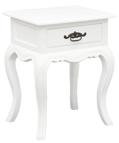 French Provincial 1 Drawer Lamp Table (White) V199-LT001FPWH
