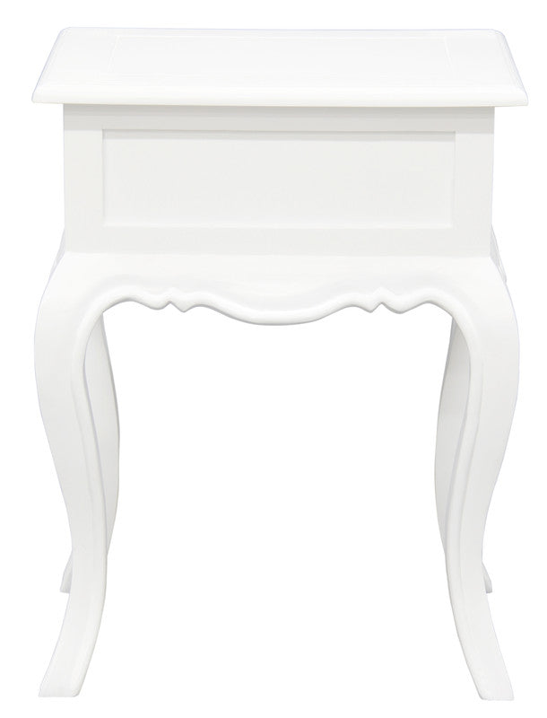 French Provincial 1 Drawer Lamp Table (White) V199-LT001FPWH