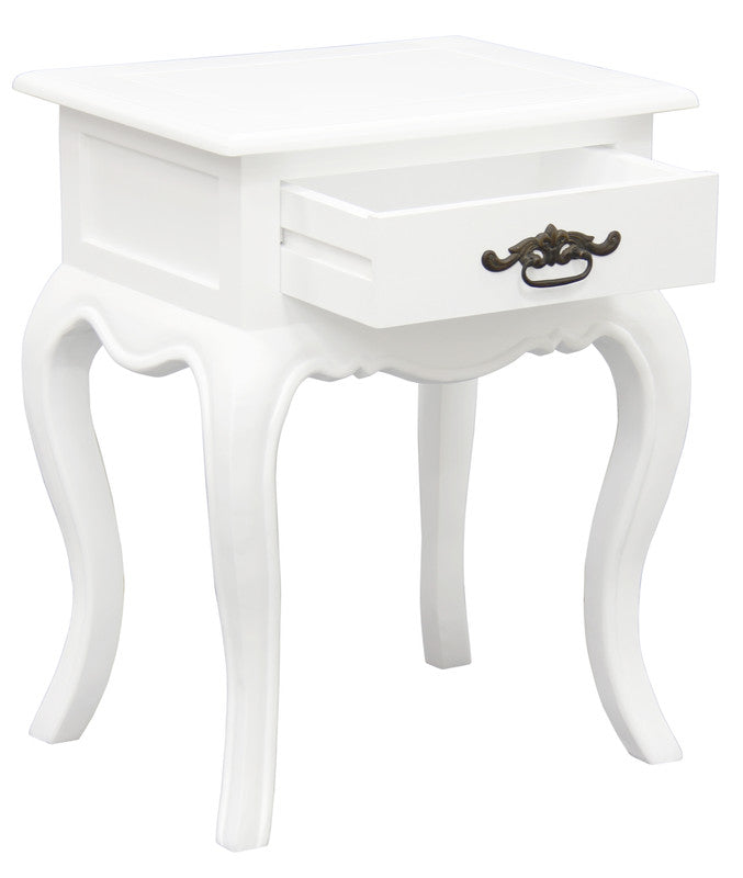French Provincial 1 Drawer Lamp Table (White) V199-LT001FPWH