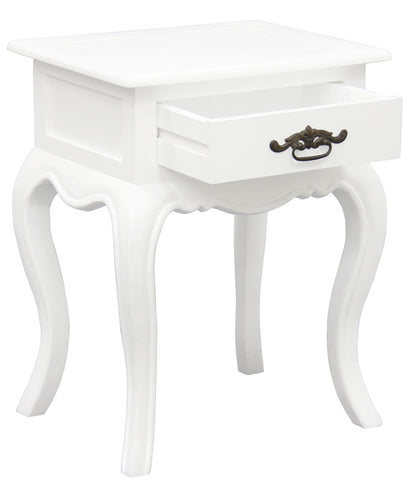 French Provincial 1 Drawer Lamp Table (White) V199-LT001FPWH