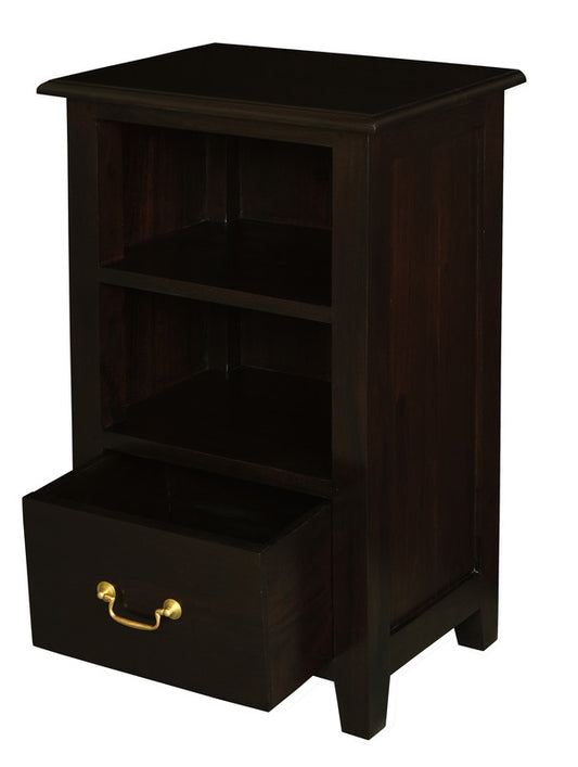 Tasmania 1 Drawer Solid Mahogany Timber Lamp Table (Chocolate) V199-LT001PNC