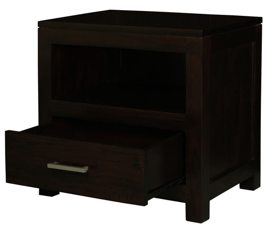 Paris 1 Drawer Solid Mahogany Timber Lamp Table (Chocolate) V199-LT001PNMKC