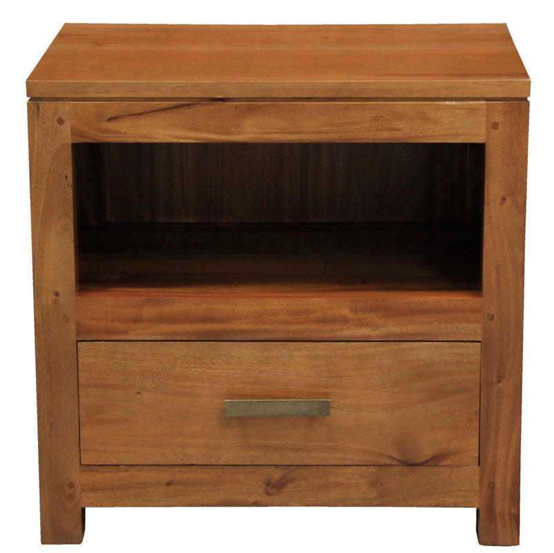 Paris 1 Drawer Solid Mahogany Timber Lamp Table (Light Pecan) V199-LT001PNMKLP