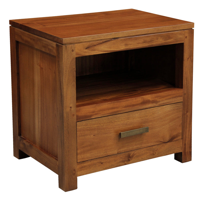 Paris 1 Drawer Solid Mahogany Timber Lamp Table (Light Pecan) V199-LT001PNMKLP