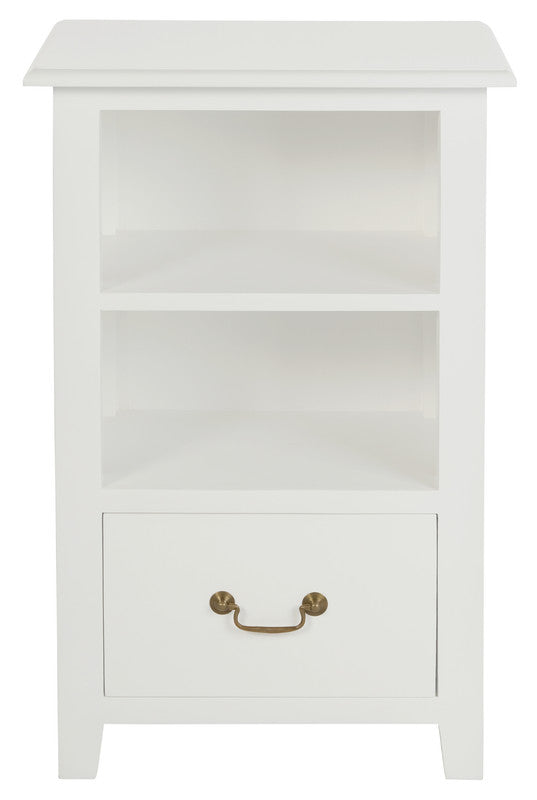 Tasmania 1 Drawer Solid Mahogany Timber Lamp Table (White) V199-LT001PNWH