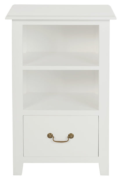 Tasmania 1 Drawer Solid Mahogany Timber Lamp Table (White) V199-LT001PNWH