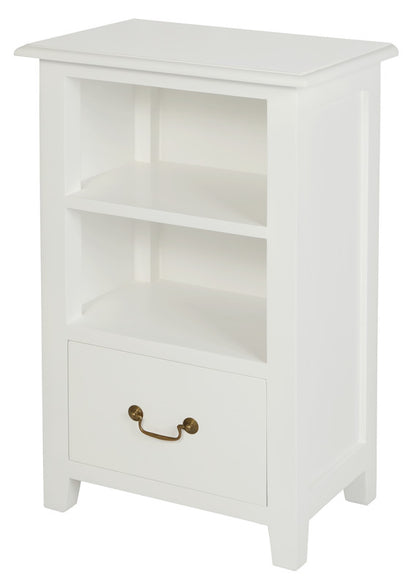 Tasmania 1 Drawer Solid Mahogany Timber Lamp Table (White) V199-LT001PNWH