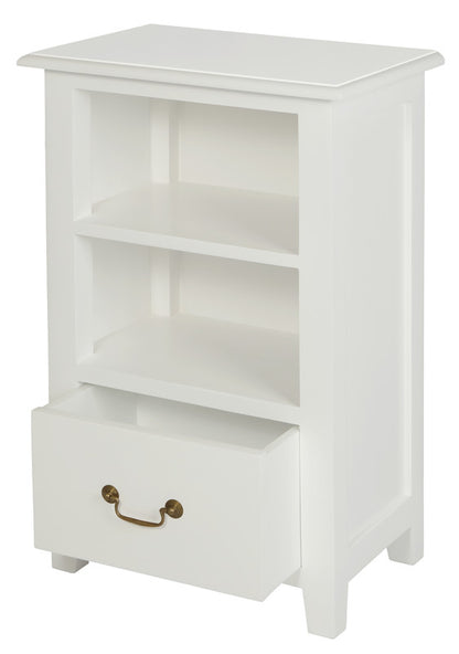 Tasmania 1 Drawer Solid Mahogany Timber Lamp Table (White) V199-LT001PNWH