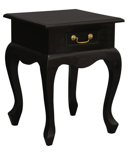 Queen Anne 1 Drawer Lamp Table (Chocolate) V199-LT001QAC