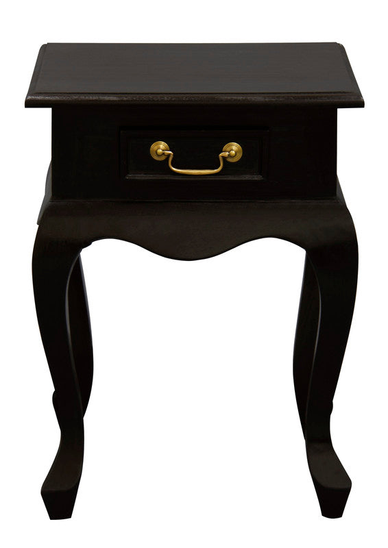 Queen Anne 1 Drawer Lamp Table (Chocolate) V199-LT001QAC