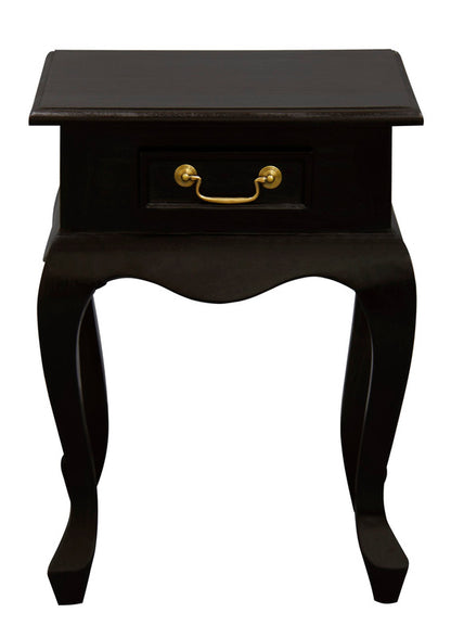Queen Anne 1 Drawer Lamp Table (Chocolate) V199-LT001QAC