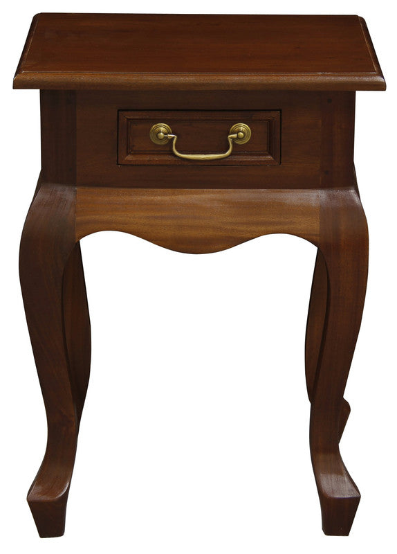Queen Anne 1 Drawer Lamp Table (Mahogany) V199-LT001QAM