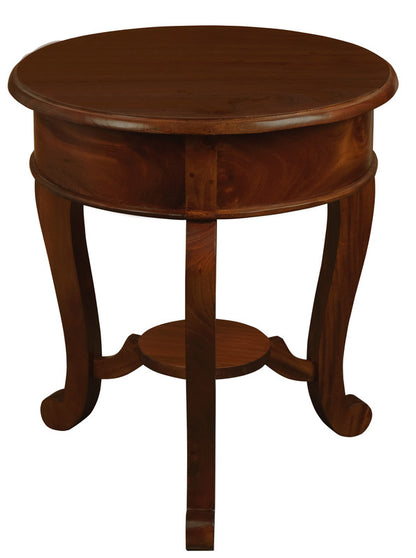 Round Cabriole Leg 1 Drawer Lamp Table (Mahogany) V199-LT001RDCLM