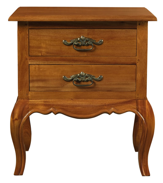 French Provincial 2 Drawer Side Table (Light Pecan) V199-LT002FPLP