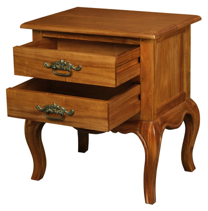 French Provincial 2 Drawer Side Table (Light Pecan) V199-LT002FPLP