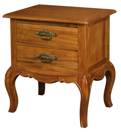 French Provincial 2 Drawer Side Table (Light Pecan) V199-LT002FPLP