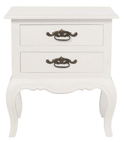 French Provincial 2 Drawer Side Table (White) V199-LT002FPWH