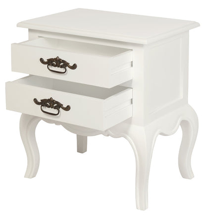 French Provincial 2 Drawer Side Table (White) V199-LT002FPWH