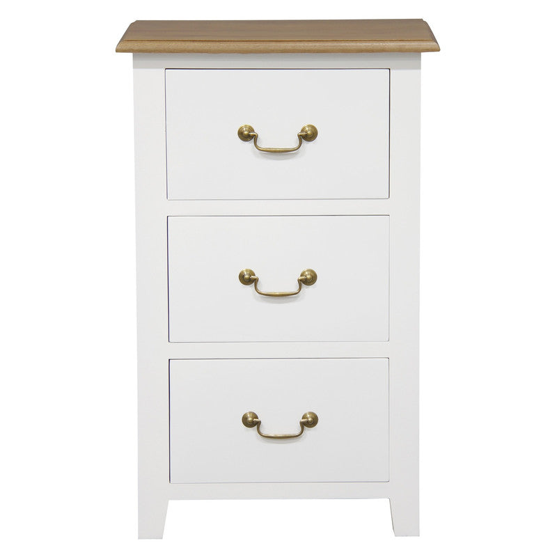 Tasmania 3 Drawer Lamp Table (White Caramel) V199-LT003PNWR