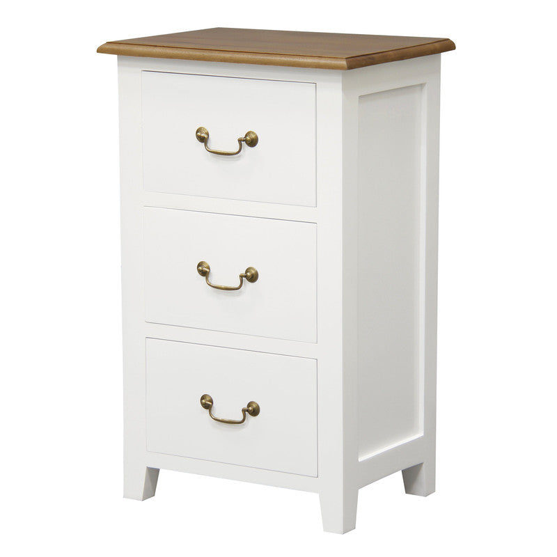 Tasmania 3 Drawer Lamp Table (White Caramel) V199-LT003PNWR
