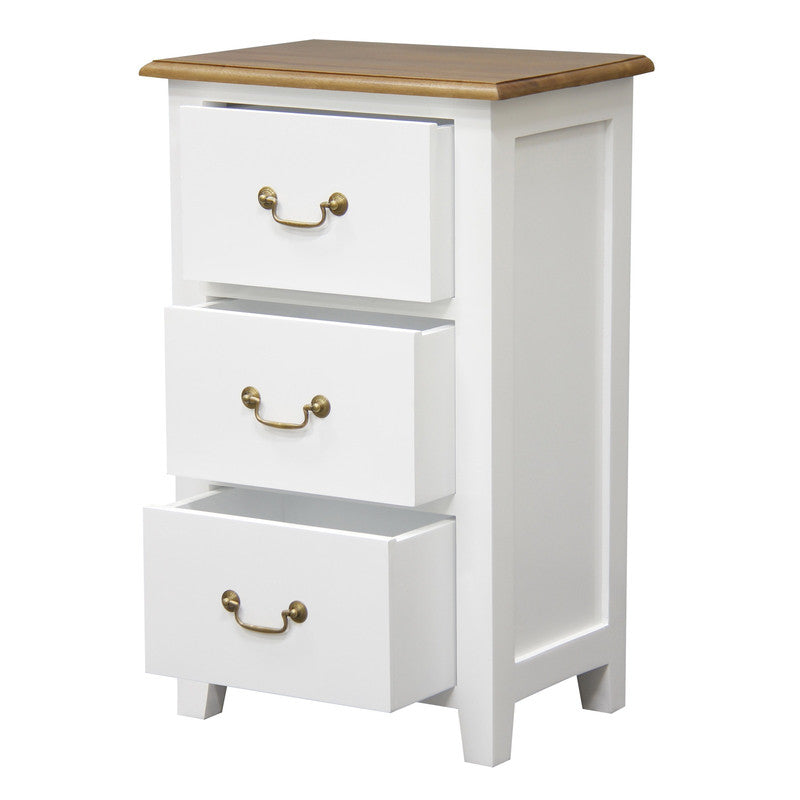 Tasmania 3 Drawer Lamp Table (White Caramel) V199-LT003PNWR