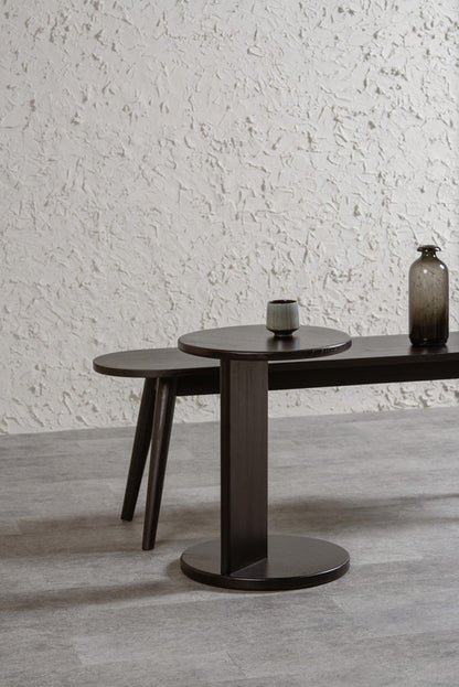 Brentwood Round Solid Timber Lamp Table (Black) V199-LT040BWB