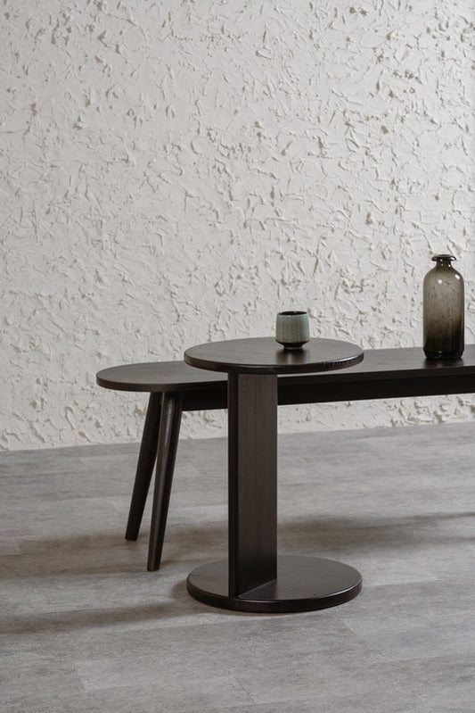 Brentwood Round Solid Timber Lamp Table (Black) V199-LT040BWB
