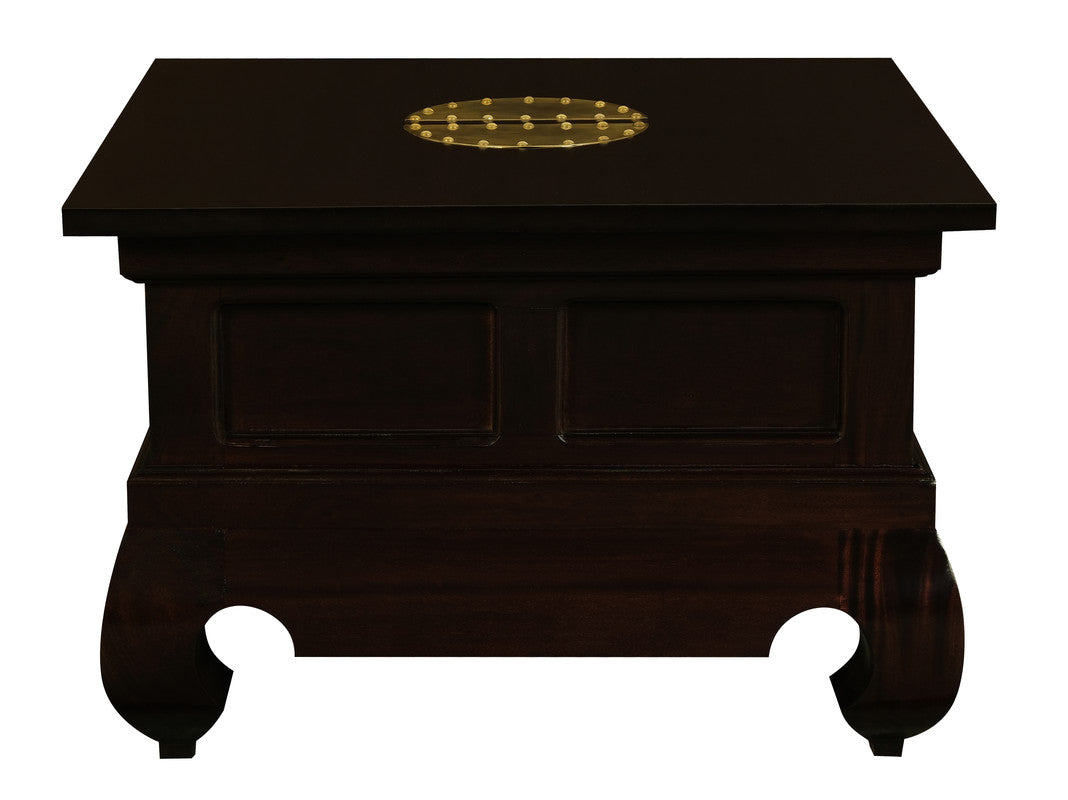 Dynasty Solid Mahogany Timber Lamp Table 60 x 60 cm (Chocolate) V199-LT6060CSNC