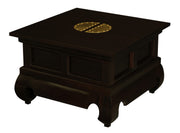 Dynasty Solid Mahogany Timber Lamp Table 60 x 60 cm (Chocolate) V199-LT6060CSNC