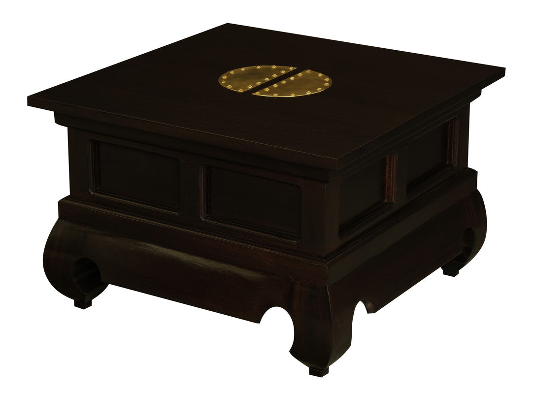 Dynasty Solid Mahogany Timber Lamp Table 60 x 60 cm (Chocolate) V199-LT6060CSNC