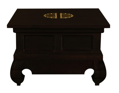 Dynasty Solid Mahogany Timber Lamp Table 60 x 60 cm (Chocolate) V199-LT6060CSNC