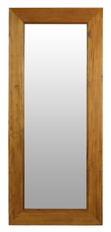Manhattan Solid Timber Frame Wall Mirror - Light Pecan V199-MR65150WOSLP