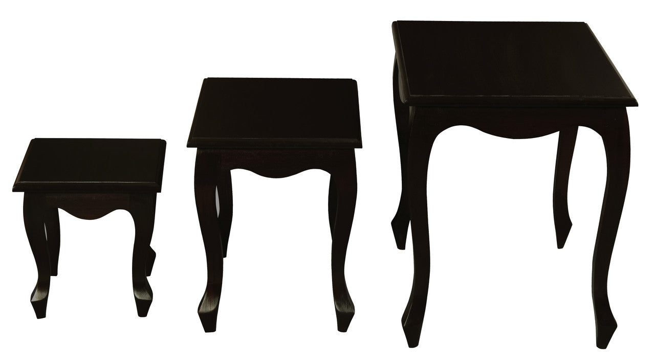 Queen Ann Nest of Table Set of 3 (Chocolate) V199-NT300QAC