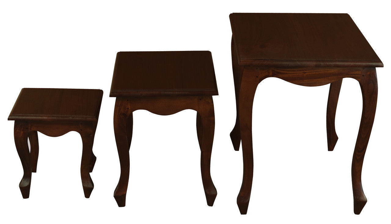 Queen Ann Nest of Table Set of 3 (Mahogany) V199-NT300QAM