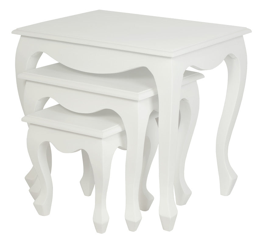 Queen Ann Nest of Table Set of 3 (White) V199-NT300QAWH