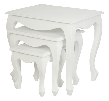 Queen Ann Nest of Table Set of 3 (White) V199-NT300QAWH